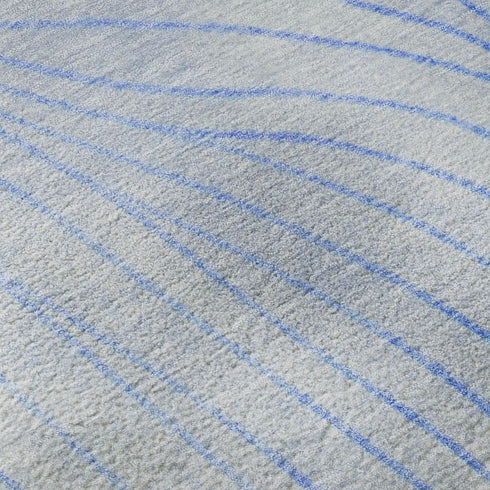 5' X 8' Blue And Silver Abstract Washable Area Rug With UV Protection