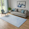 5' X 8' Blue And Silver Abstract Washable Area Rug With UV Protection