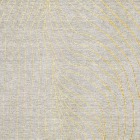 5' X 8' Gold And Silver Abstract Washable Area Rug With UV Protection