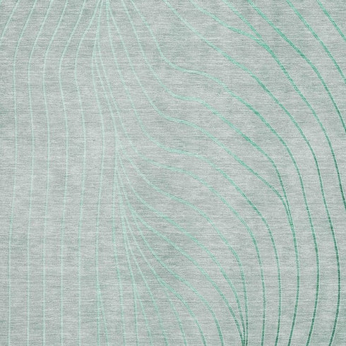 5' X 8' Mint Green And Silver Abstract Washable Area Rug With UV Protection