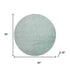8' Mint Green And Silver Abstract Washable Round Rug With UV Protection