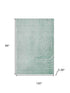 8' X 10' Mint Green And Silver Abstract Washable Area Rug With UV Protection