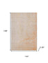 9' X 12' Orange And Silver Abstract Washable Area Rug With UV Protection
