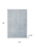 8' X 10' Sky Blue And Silver Abstract Washable Area Rug With UV Protection