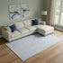 8' X 10' Sky Blue And Silver Abstract Washable Area Rug With UV Protection