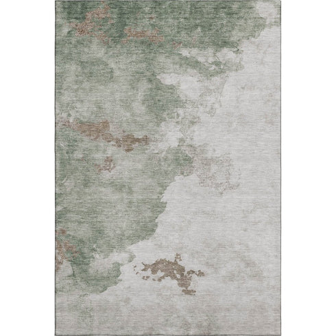8' X 10' Sage And Linen Abstract Washable Area Rug With UV Protection