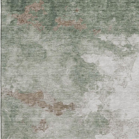 8' X 10' Sage And Linen Abstract Washable Area Rug With UV Protection