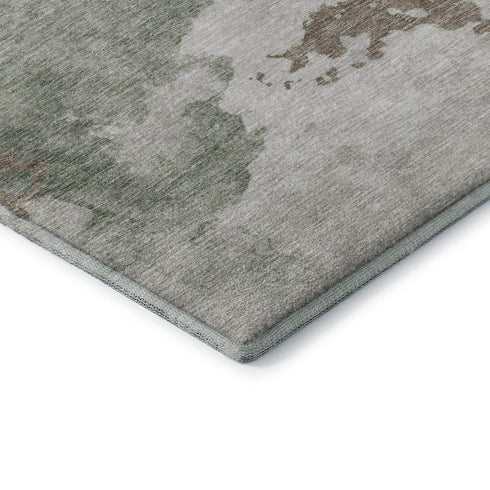 8' X 10' Sage And Linen Abstract Washable Area Rug With UV Protection