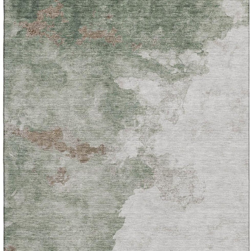 8' X 10' Sage And Linen Abstract Washable Area Rug With UV Protection