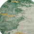 8' Emerald And Gold Abstract Washable Round Rug With UV Protection