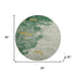 8' Emerald And Gold Abstract Washable Round Rug With UV Protection