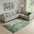 8' X 10' Emerald And Gold Abstract Washable Area Rug With UV Protection