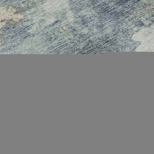 5' X 8' Pale Aqua And Taupe Abstract Washable Area Rug With UV Protection