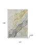 9' X 12' Beige And Gray Abstract Washable Area Rug With UV Protection