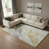 9' X 12' Beige And Gray Abstract Washable Area Rug With UV Protection