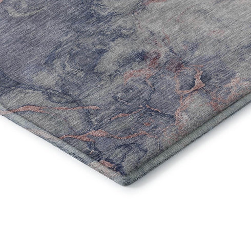5' X 8' Blush And Gray Abstract Washable Area Rug With UV Protection