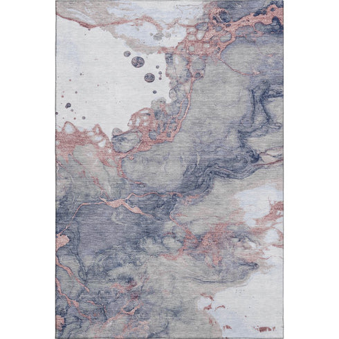8' X 10' Blush And Gray Abstract Washable Area Rug With UV Protection