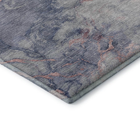 8' X 10' Blush And Gray Abstract Washable Area Rug With UV Protection