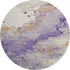 8' Purple And Gold Abstract Washable Round Rug With UV Protection