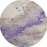 8' Purple And Gold Abstract Washable Round Rug With UV Protection