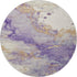 8' Purple And Gold Abstract Washable Round Rug With UV Protection
