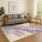 8' X 10' Purple And Gold Abstract Washable Area Rug With UV Protection