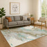 8' X 10' Teal And Brown Abstract Washable Area Rug With UV Protection