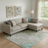 8' X 10' Teal And Brown Abstract Washable Area Rug With UV Protection