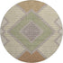8' Brown And Copper Geometric Washable Round Rug With UV Protection