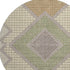 8' Brown And Copper Geometric Washable Round Rug With UV Protection