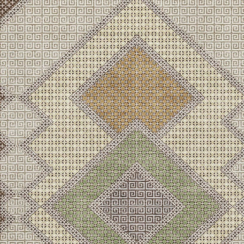 8' X 10' Brown And Copper Geometric Washable Area Rug With UV Protection