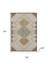 8' X 10' Brown And Copper Geometric Washable Area Rug With UV Protection