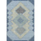 5' X 8' Denim Blue And Gray Geometric Washable Area Rug With UV Protection