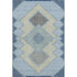 5' X 8' Denim Blue And Gray Geometric Washable Area Rug With UV Protection