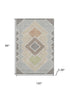 8' X 10' Pewter And Copper Geometric Washable Area Rug With UV Protection