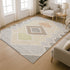 8' X 10' Pewter And Copper Geometric Washable Area Rug With UV Protection