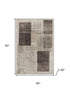 5' X 8' Brown And Taupe Geometric Washable Area Rug With UV Protection