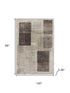 8' X 10' Brown And Taupe Geometric Washable Area Rug With UV Protection