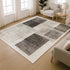 9' X 12' Ivory And Gray Geometric Washable Area Rug With UV Protection