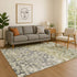 9' X 12' Olive Green And Gray Abstract Washable Area Rug With UV Protection