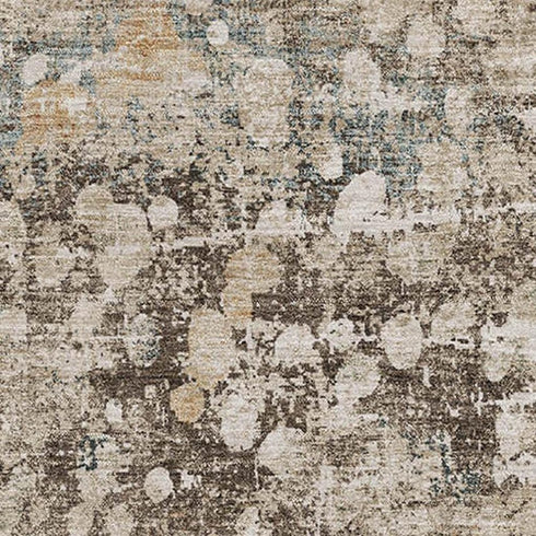5' X 8' Light Taupe And Brown Abstract Washable Area Rug With UV Protection