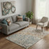 5' X 8' Light Taupe And Brown Abstract Washable Area Rug With UV Protection