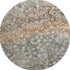 8' Light Taupe And Brown Abstract Washable Round Rug With UV Protection