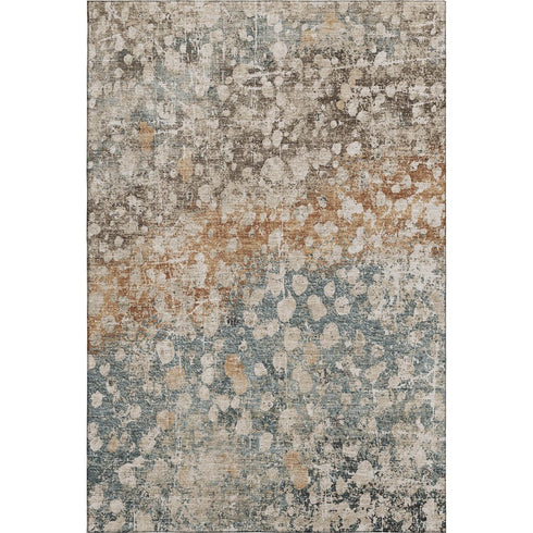 8' X 10' Light Taupe And Brown Abstract Washable Area Rug With UV Protection