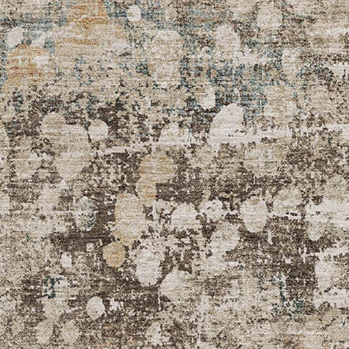 8' X 10' Light Taupe And Brown Abstract Washable Area Rug With UV Protection
