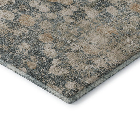 8' X 10' Light Taupe And Brown Abstract Washable Area Rug With UV Protection
