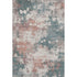 5' X 8' Coral And Teal Abstract Washable Area Rug With UV Protection