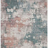 5' X 8' Coral And Teal Abstract Washable Area Rug With UV Protection