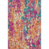 5' X 8' Blush And Teal Abstract Washable Area Rug With UV Protection