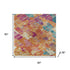 5' X 8' Blush And Teal Abstract Washable Area Rug With UV Protection